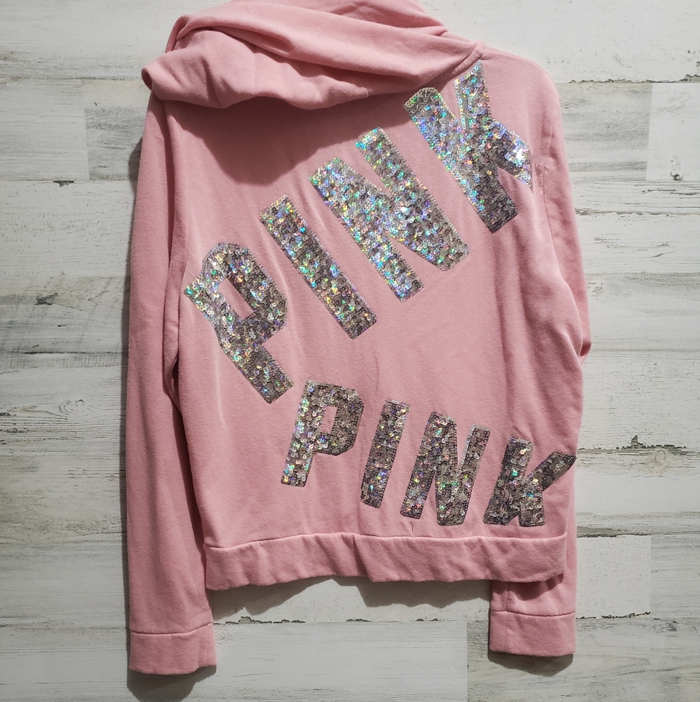 PINK Sequins Zip Up Hoodie